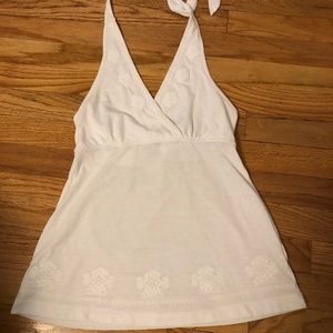Embroidered white Halter Top